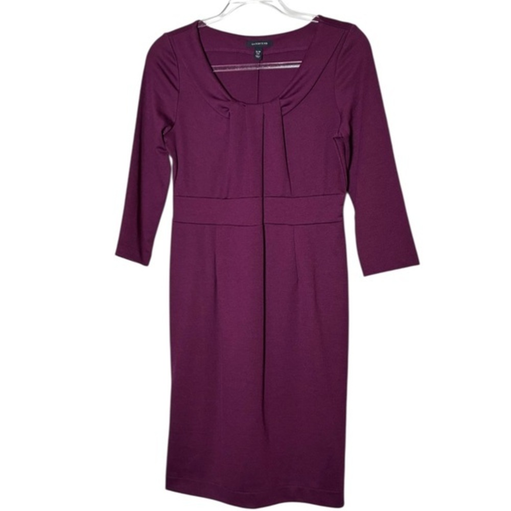 Lands' End Plum Long Sleeve Sheath Dress